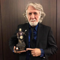 John McEuen with his 2017 induction into the American Banjo Museum Hall of Fame - photo by Pamm Tucker