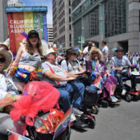 Bluegrass Pride contingent, motorized division, with their float at the 2017 SF Pride Parade