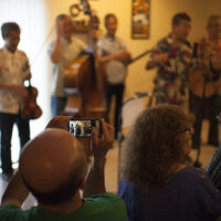 Cell phone shot at the Bluegrass 45 house concert in Maryland (10/7/17) - photo by Jeromie Stephens