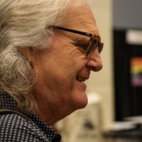 Ricky Skaggs in the Exhibit hall at the 2017 IBMA Wide Open Bluegrass festival - photo by Frank Baker