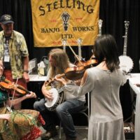Stelling banjo booth in the Exhibit hall at the 2017 IBMA Wide Open Bluegrass festival - photo by Frank Baker