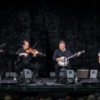 The Kruger Brothers with Kontras Quartet at the 2017 Wide Open Bluegrass festival - photo by Frank Baker