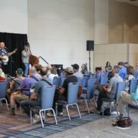 Pete Wernick band workshop at the 2017 Wide Open Bluegrass - photo by Frank Baker