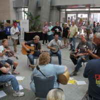 Jamming workshop in the Convention Center at the 2017 Wide Open Bluegrass StreetFest - photo by Frank Baker
