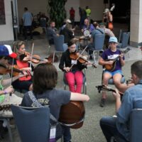 Jamming workshop in the Convention Center at the 2017 Wide Open Bluegrass StreetFest - photo by Frank Baker