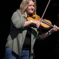 Deanie Richardson with Sister Sadie at the 2017 Wide Open Bluegrass festival - photo by Frank Baker