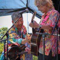 Akira and Josh Otsuka at the Bluegrass 45 Reunion at the 2017 IBMA Wide Open Bluegrass festival - photo by Frank Baker