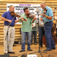 Triple fiddles with Bluegrass Reunion at the Friends of Al Batten Bluegrass Jam in Selma, NC (10/15/17) - photo by Laura Tate Photography