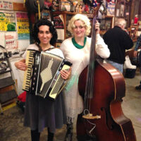 Danny Clark's 2017 Bluegrass Halloween Party at the Bluegrass Bus Museum, Sally Ann Forrester and Bessie Lee Mauldin — with Crorrina Stephens and Kristy Westerfield