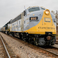 Clinchfield engine pulling the Santa Train - photo by Ed Rode (2018)