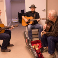 Vintage Martins rehearsing in the green room at the Logandale Fall Fest - photo by Debby Clickenbeard