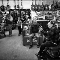 Dick Smith gives a banjo set up seminar at Picker's Supply (December 2017) - photo by Jeromie Stephens