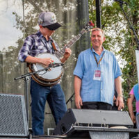 Riley Gilbreath with Alan Tompkins at the Bloomin' Bluegrass Festival in Texas - photo by Nathaniel Dalzell