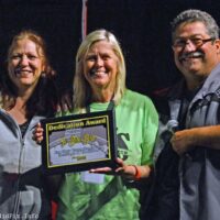 Jo Beth Bird receives an award at the 2018 Yee Haw Music Fest - photo © Bill Warren