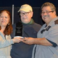 Ted Lehmann receives an award at the 2018 Yee Haw Music Fest - photo © Bill Warren