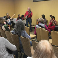 Kevin Slick teaches a banjo workshop at the 2018 Mid Winter Bluegrass Festival