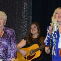 Carolyn Vincent, Sally Berry, and Rhonda Vincent at the March 2018 Southern Ohio Indoor Music Festival - photo © Bill Warren