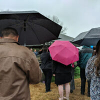 Rain and sleet at Hazel Smith's burial (March 24, 2018) - photo by Becky Johnson