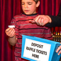 David Anderson draws the winning ticket at The Allegheny Drifters 15th Anniversary concert (April 14, 2018)