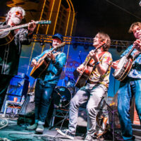 Billy Strings jams with Leftover Salmon at the 2018 Bender Jamboree - photo © Christopher Baldwin