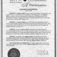 Proclamation from Pittsburgh Mayor William Peduto
