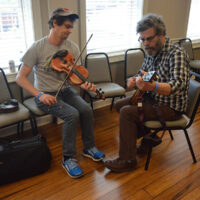 Backstage warmup at the 2018 Georgia String Band Festival - photo by Bobby Moore