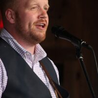 Jesse Smathers with Lonesome River Band at the May 2018 Gettysburg Bluegrass Festival - photo by Frank Baker