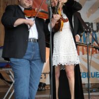 Hunter Berry with Rhonda Vincent at the May 2018 Gettysburg Bluegrass Festival - photo by Frank Baker