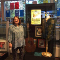 Dale Ann Bradley with her exhibit in the Kentucky Music Hall Of Fame