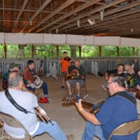 Wednesday jam at the 2018 Charlotte Bluegrass Festival - photo © Bill Warren