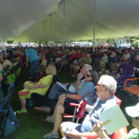 Bluegrass under the tent at the 2018 Cherokee Bluegrass Festival - photo by Sandy Hatley