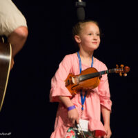 Sorella High, winner of the youngest fiddler award at the 2018 National Oldtime Fiddlers Contest - photo © Tara Linhardt