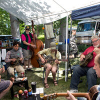 Campground jam at the 2018 National Oldtime Fiddlers Contest - photo © Tara Linhardt