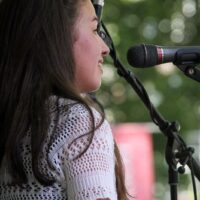 Autumn Moore with Buffalo Mountain Bluegrass at Bluegrass on the Grass 2018 - photo by Frank Baker
