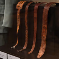 Instrument straps used by The Stanley Brothers at the Country Music Hall of Fame and Museum's opening for the Ralph Stanley exhibit (7/12/18) - photo by Jason Davis/Getty Images