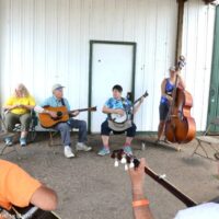 Jamming underway early in the week at the Marshall Bluegrass Festival - photo © Bill Warren