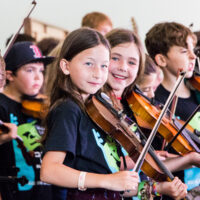 Kids Academy on stage at the 2018 Grey Fox Bluegrass Festival - photo © Tara Linhardt