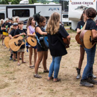 Kids Academy performers lined up at the 2018 Grey Fox Bluegrass Festival - photo © Tara Linhardt