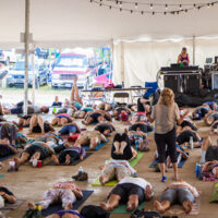 Lucy Weberling's morning yoga at the 2018 Grey Fox Bluegrass Festival - photo © Tara Linhardt