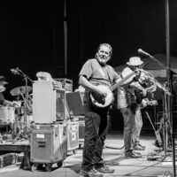 Scott Vestal with Sam Bush at the 2018 Grey Fox Bluegrass Festival - photo © Tara Linhardt