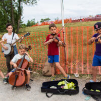 Young buskers at the 2018 Grey Fox Bluegrass Festival - photo © Tara Linhardt