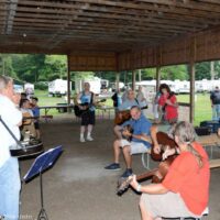 Jam sessions for early arrivals at the Milan Bluegrass Festival - photo © Bill Warren