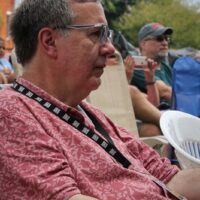 David Morris enjoying the show at the August 2018 Gettysburg Bluegrass Festival - photo by Frank Baker