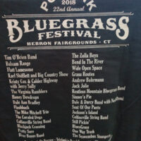 Lineup on a T-shirt at the 2018 Podunk Bluegrass Festival - photo by Dale Cahill