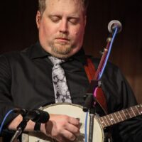 Keith McKinnon with IIIrd Tyme Out at the August 2018 Gettysburg Bluegrass Festival - photo by Frank Baker