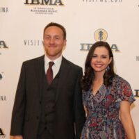 Justin Moses and Sierra Hull on the red carpet at the 2018 IBMA Awards - photo © Frank Baker