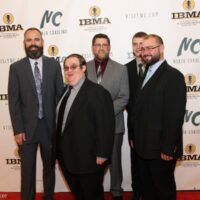 Michael Cleveland & Flamekeeper on the red carpet at the 2018 IBMA Awards - photo © Frank Baker