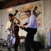 Brian Farrow and Dom Flemons at the 2018 Delaware Valley Bluegrass Festival - photo by Frank Baker