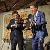 Tim O'Brien and Nick Forster with Hot Rize at the 2018 Delaware Valley Bluegrass Festival - photo by Frank Baker