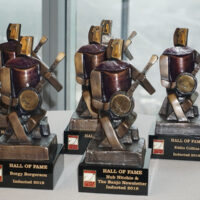 Induction trophies for the 2018 American Banjo Museum Hall of Fame - photo by Pamm Tucker